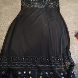 Adrianna Papell Black Strapless Dress with Embellishments